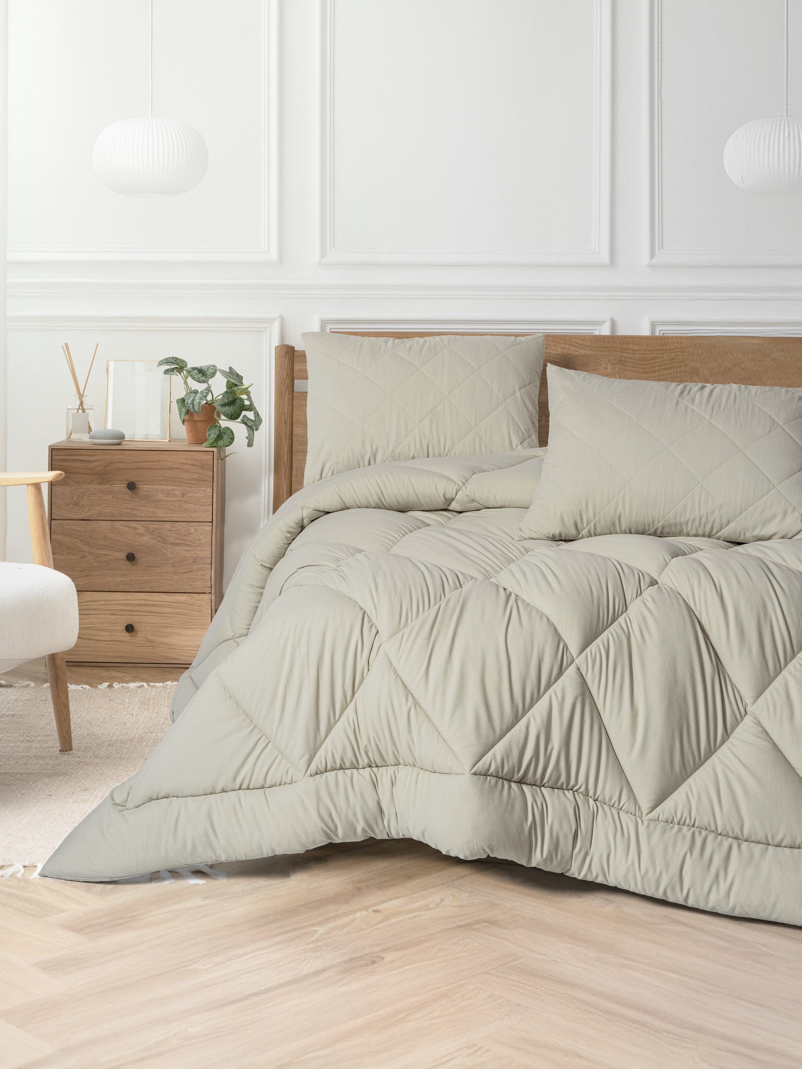 Cotton Box Softwash Çift Kişilik Yorgan Seti Taş 160X200 Lastikli Çarşaf