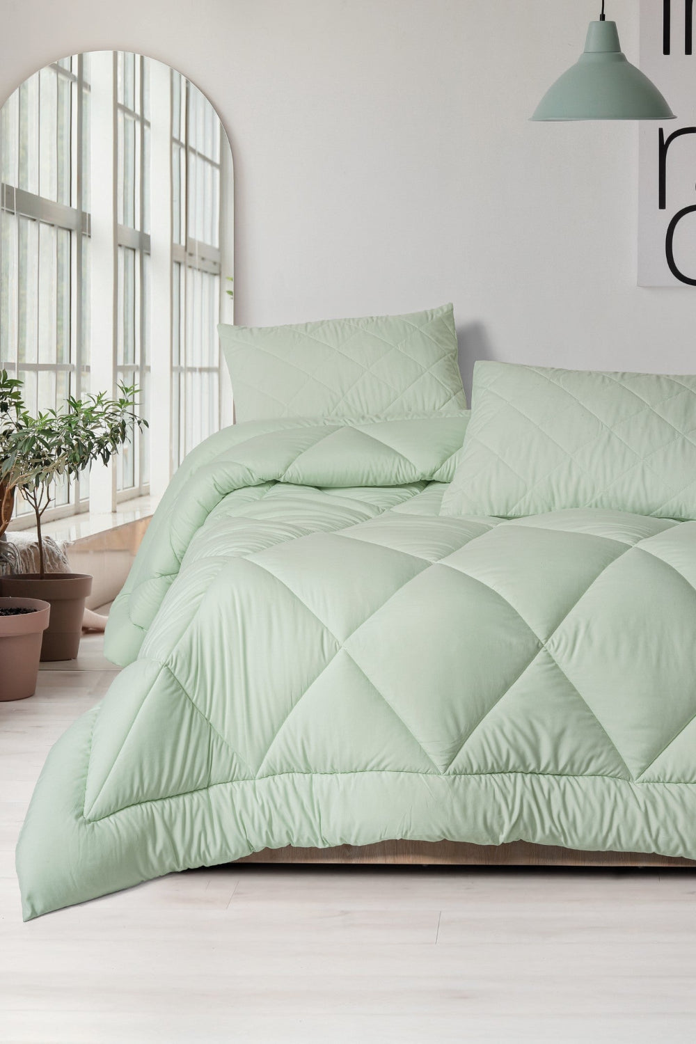 Cotton Box-Softwash Tek Kişilik Yorgan Seti Adaçayı-Yorgan-1-Milagron.com