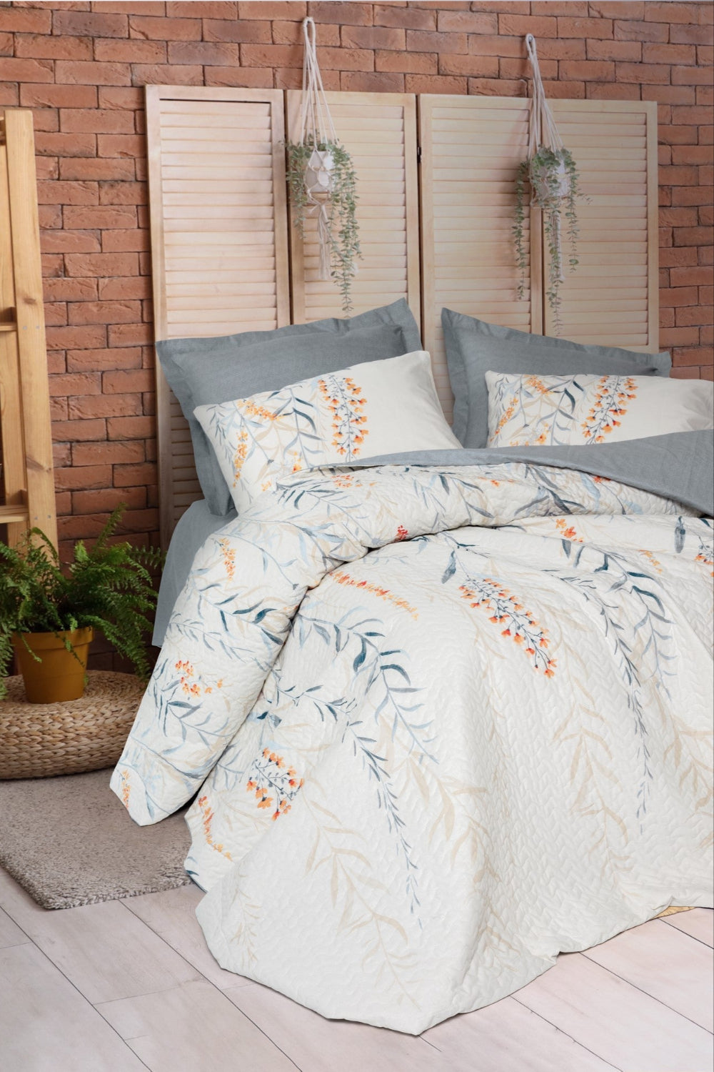 Cotton Box-Tek Kişilik Complete Set Hiedra Indigo-Nevresim Takımı-1-Milagron.com