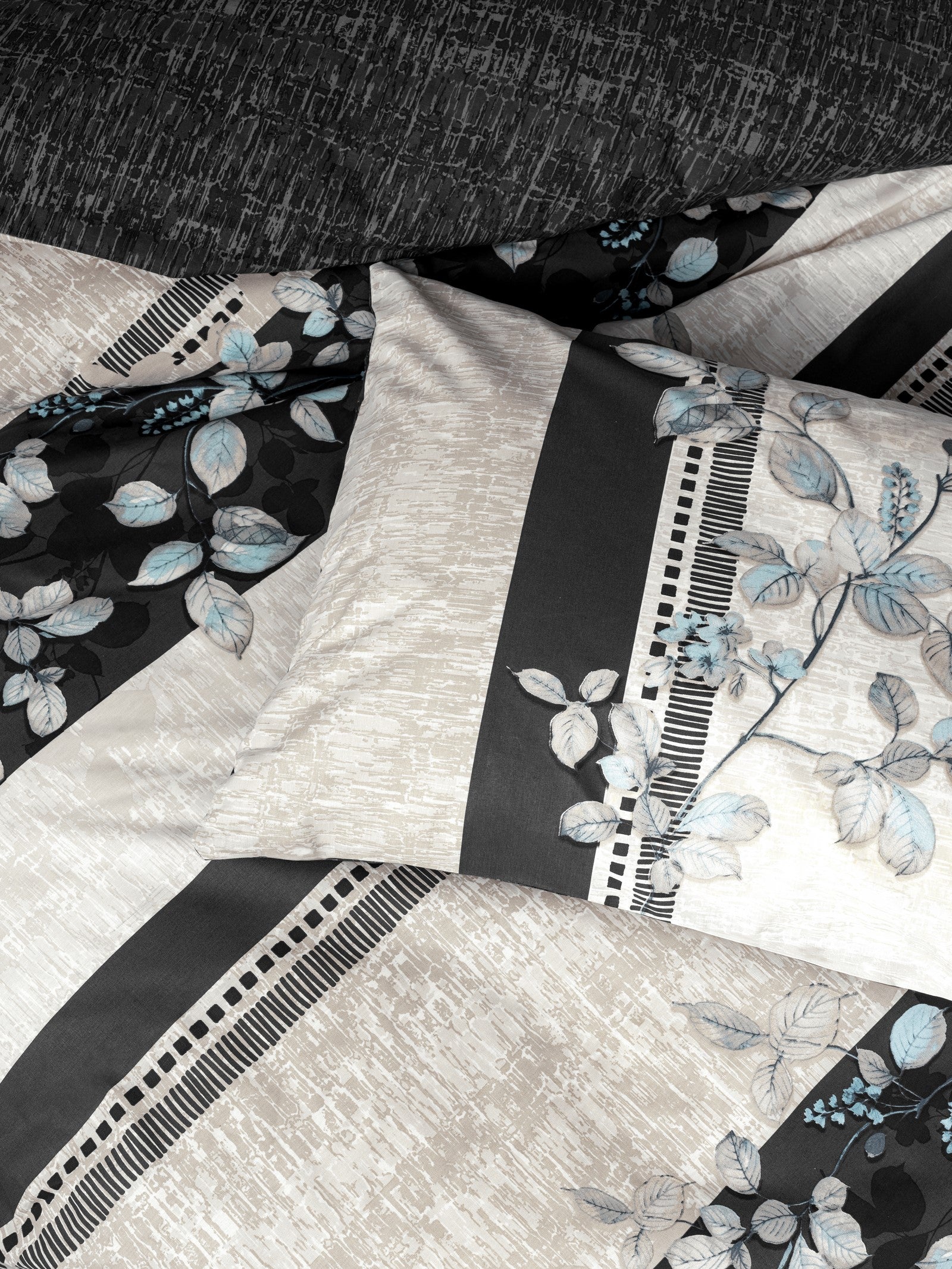 Cotton Box-Cotton Box Tek Kişilik Nevresim Takımı Lehlare Antrasit-Tek Kişilik Nevresim Takımı-2-Milagron.com