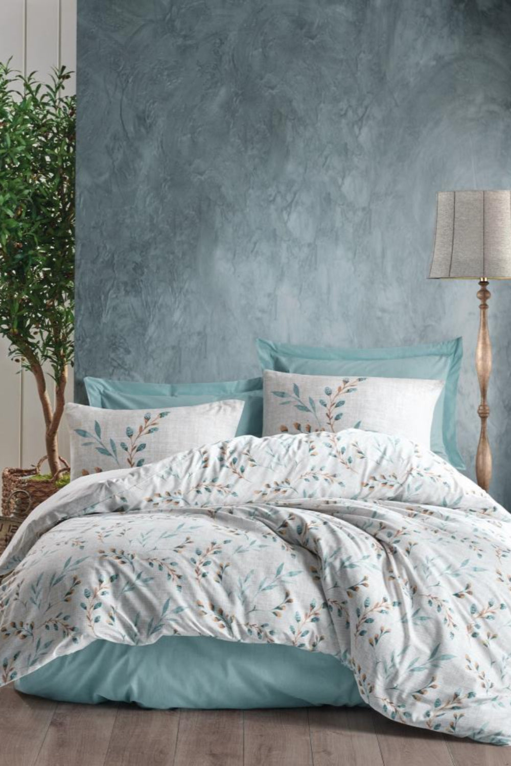 Cotton Box-Cotton Box Tek Kişilik Nevresim Takımı Lendell Mint-Tek Kişilik Nevresim Takımı-1-Milagron.com