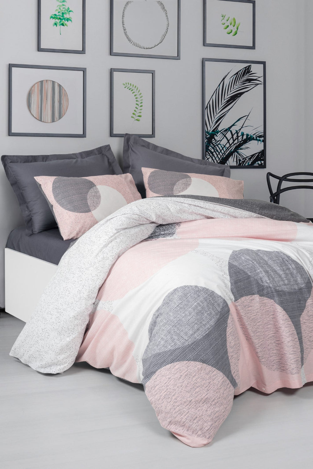 Cotton Box-Cotton Box Tek Kişilik Nevresim Takımı Leron Gri-Tek Kişilik Nevresim Takımı-1-Milagron.com