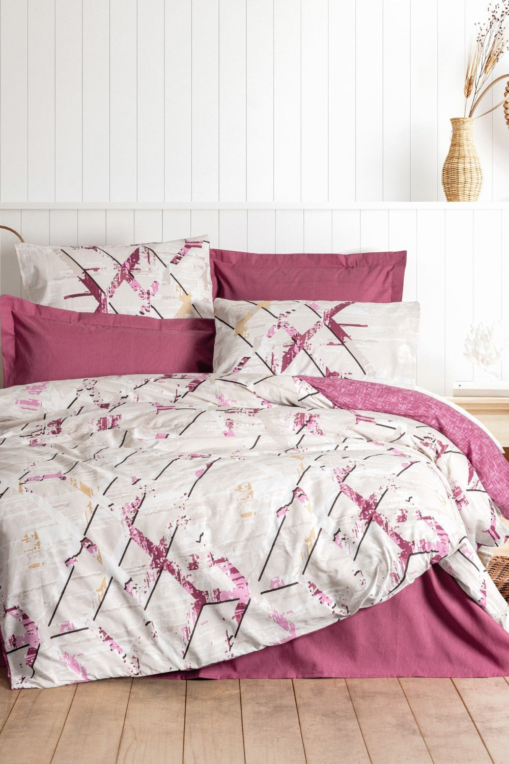 Cotton Box-Cotton Box Tek Kişilik Nevresim Takımı Renata Mürdüm-Tek Kişilik Nevresim Takımı-1-Milagron.com