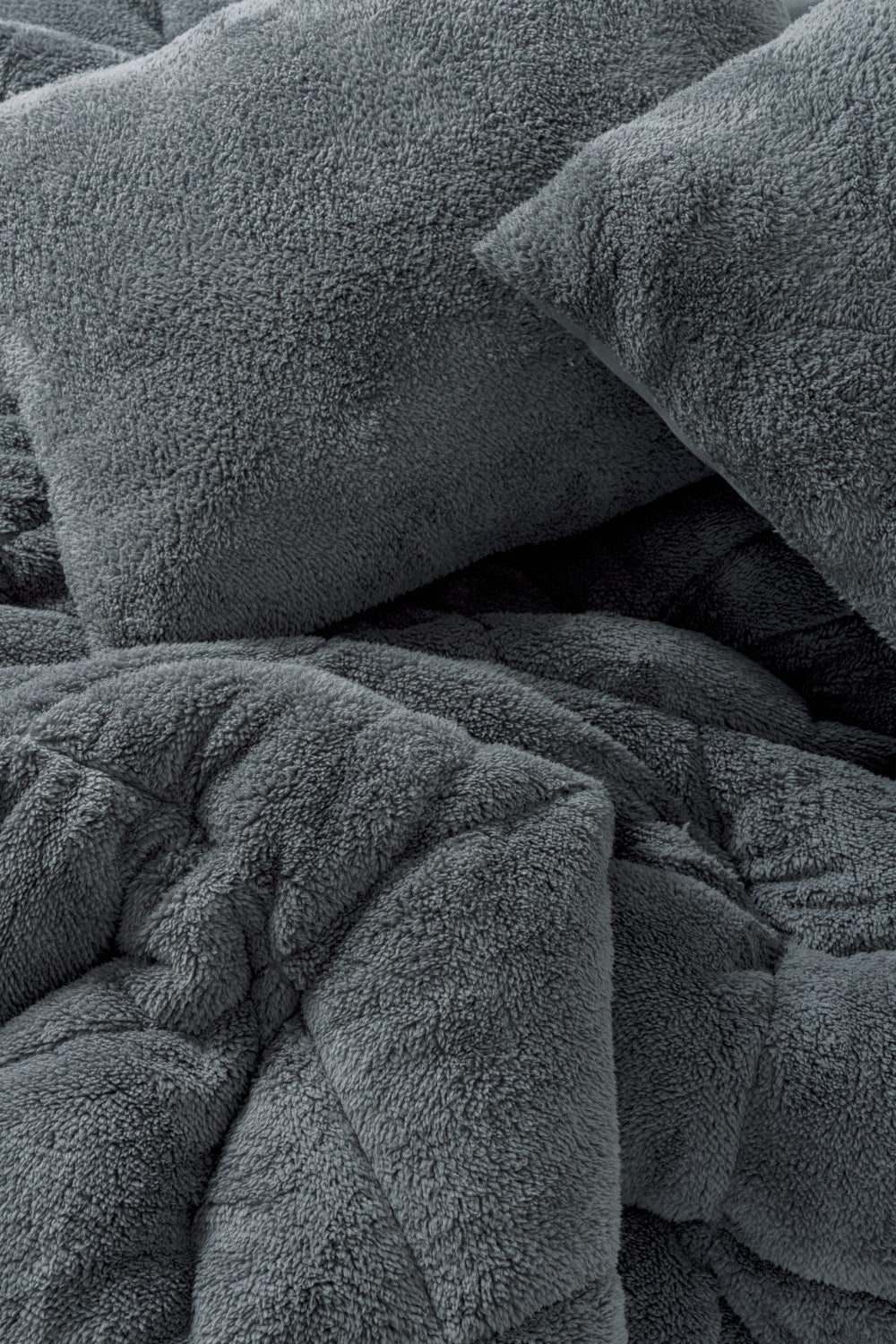 Cotton Box-Tek Kişilik Peluş Yorgan Seti Gri 155x215 Cm-Yorgan-3-Milagron.com