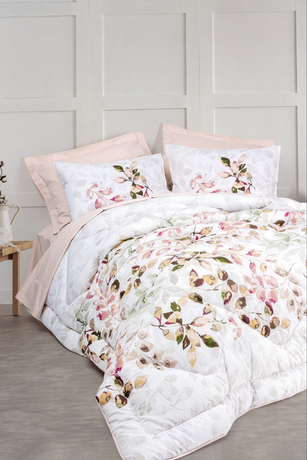 Cotton Box-Tek Kişilik Uyku Seti Brice Bej-Nevresim Takımı-1-Milagron.com