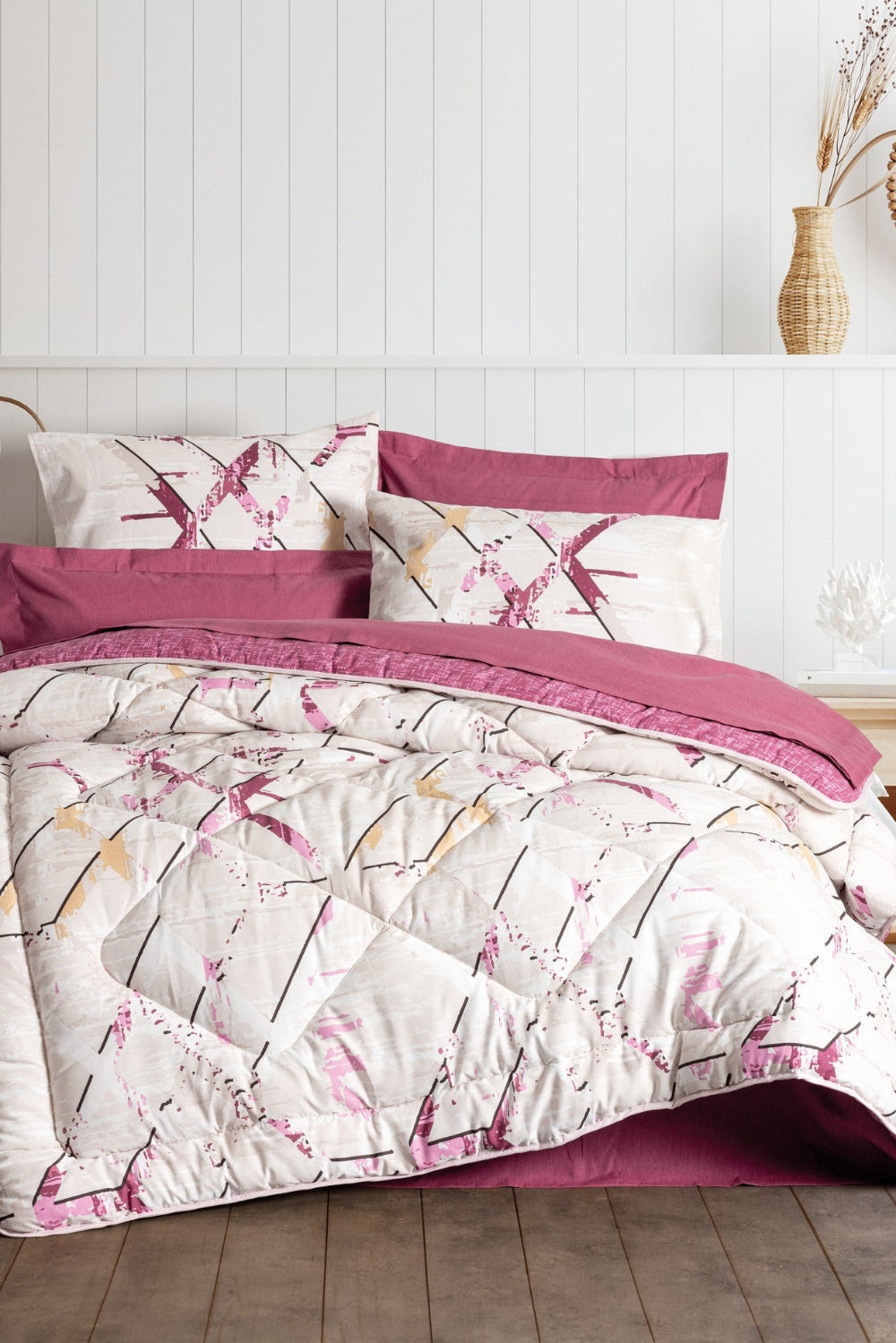 Cotton Box-Tek Kişilik Uyku Seti Renata Mürdüm-Nevresim Takımı-1-Milagron.com