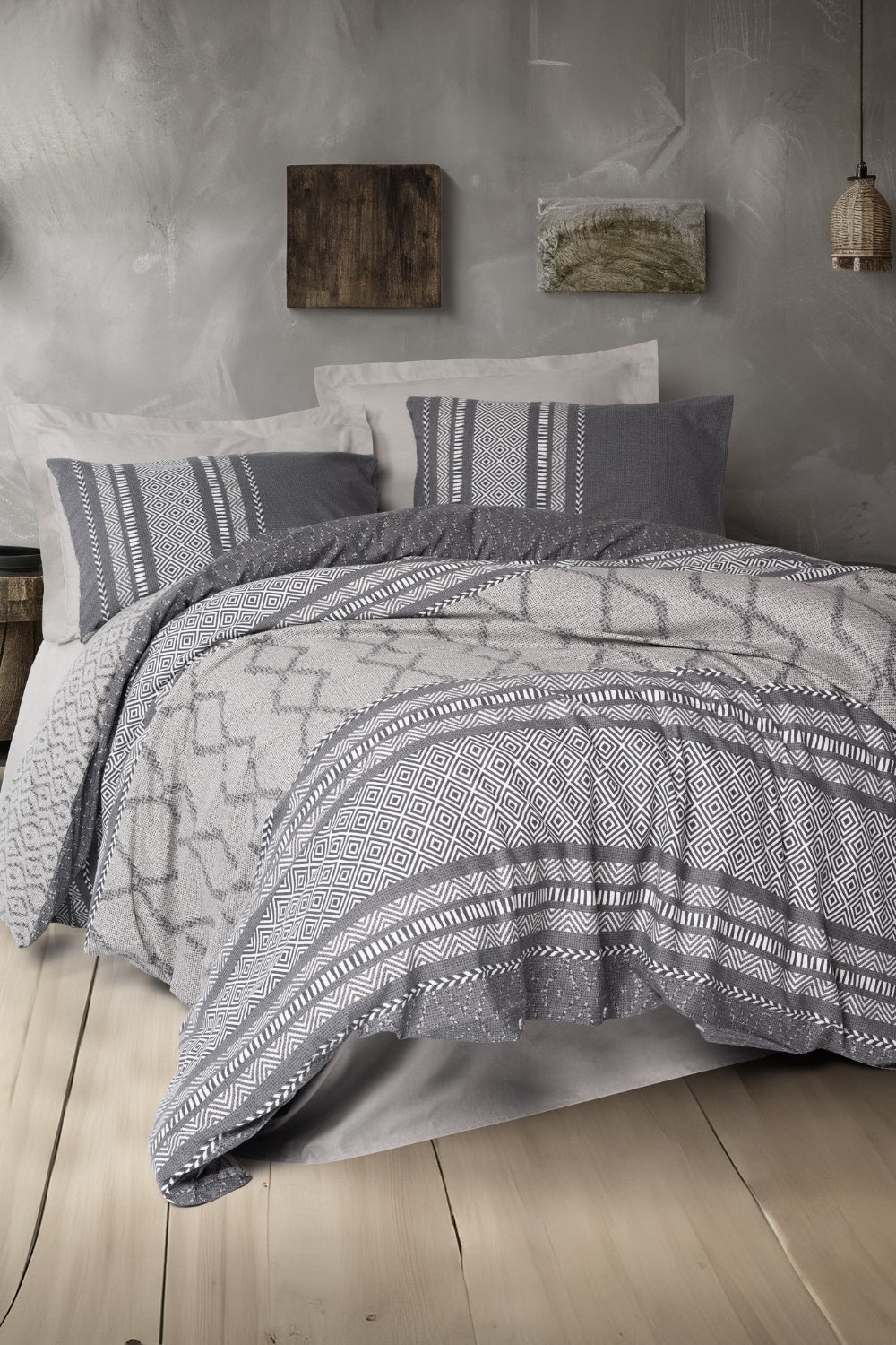 Cotton Box-Toprak Çift Kişilik Nevresim Takımı Tonnia Vizon-Nevresim Takımı-1-Milagron.com