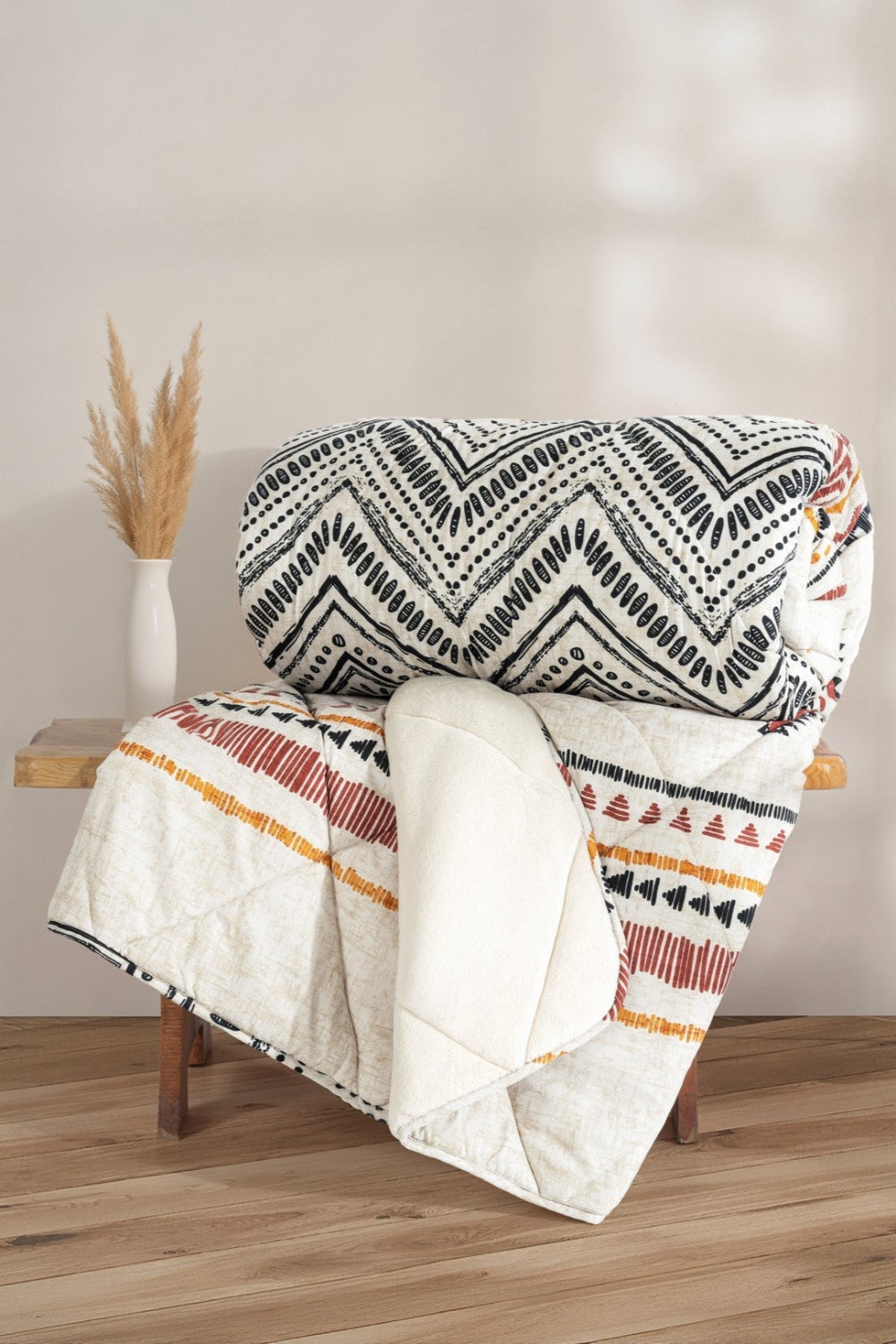 Cotton Box-Cotton Box Velvet Tek Kişilik Yorgan Felix Bej 155x215 Cm-Tek Kişilik Yorgan-1-Milagron.com