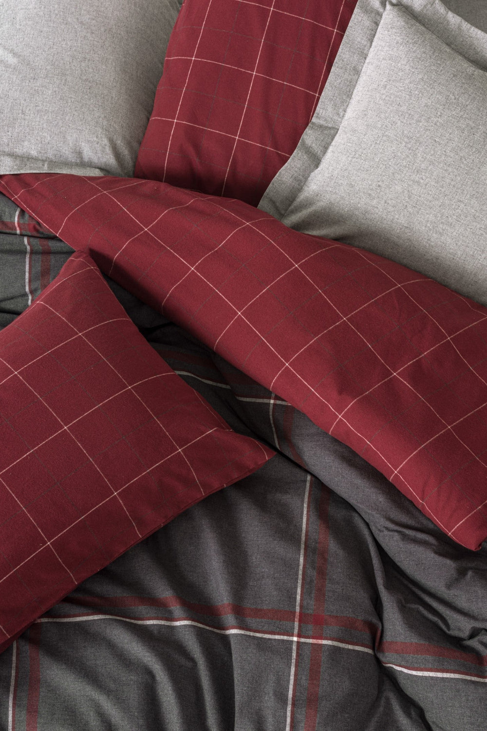 Cotton Box-Warm Flanel Çift Kişilik Nevresim Takımı Sento Gri-Nevresim Takımı-2-Milagron.com