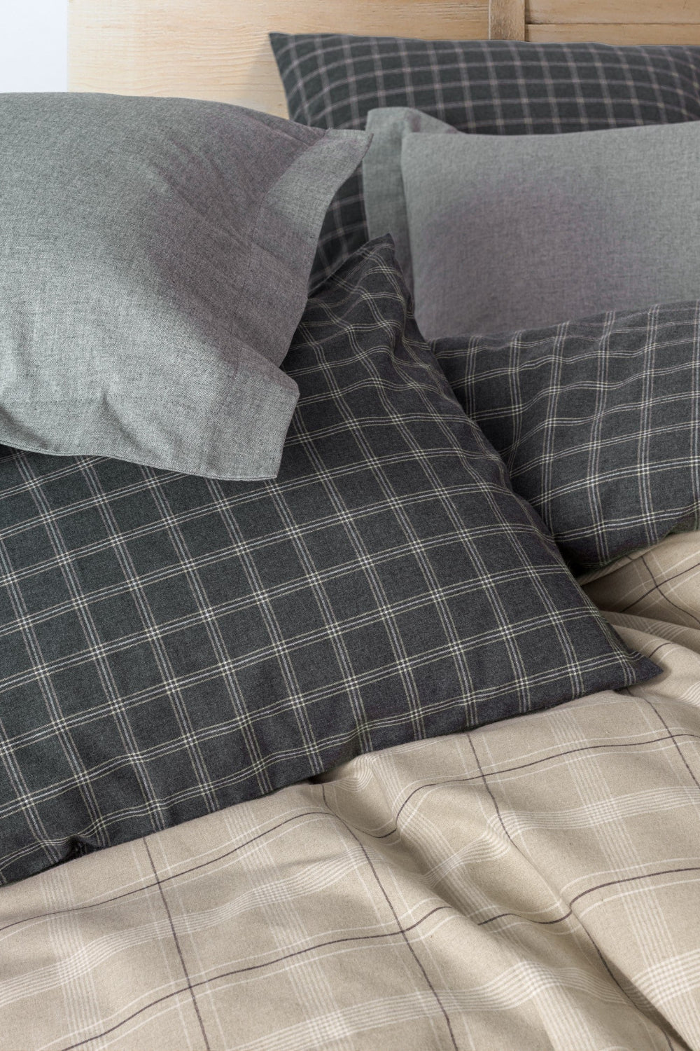 Cotton Box-Warm Flanel Çift Kişilik Nevresim Takımı Siiras Gri-Nevresim Takımı-2-Milagron.com