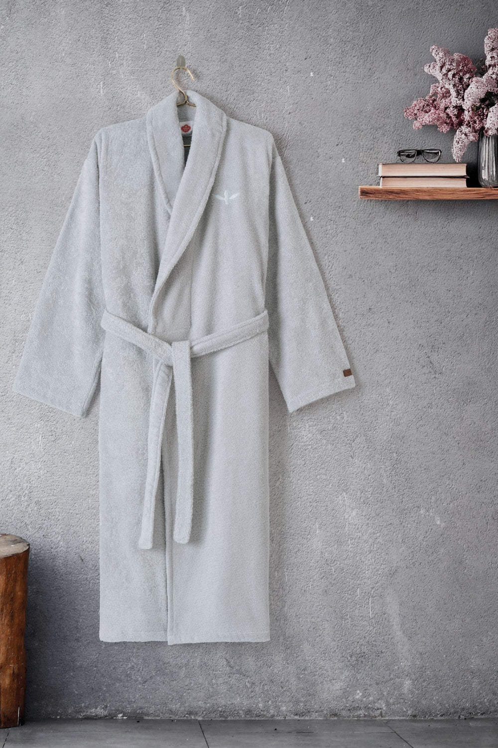 Cotton Box-Wellness Bornoz Stone Gri L/Xl-Bornoz-1-Milagron.com