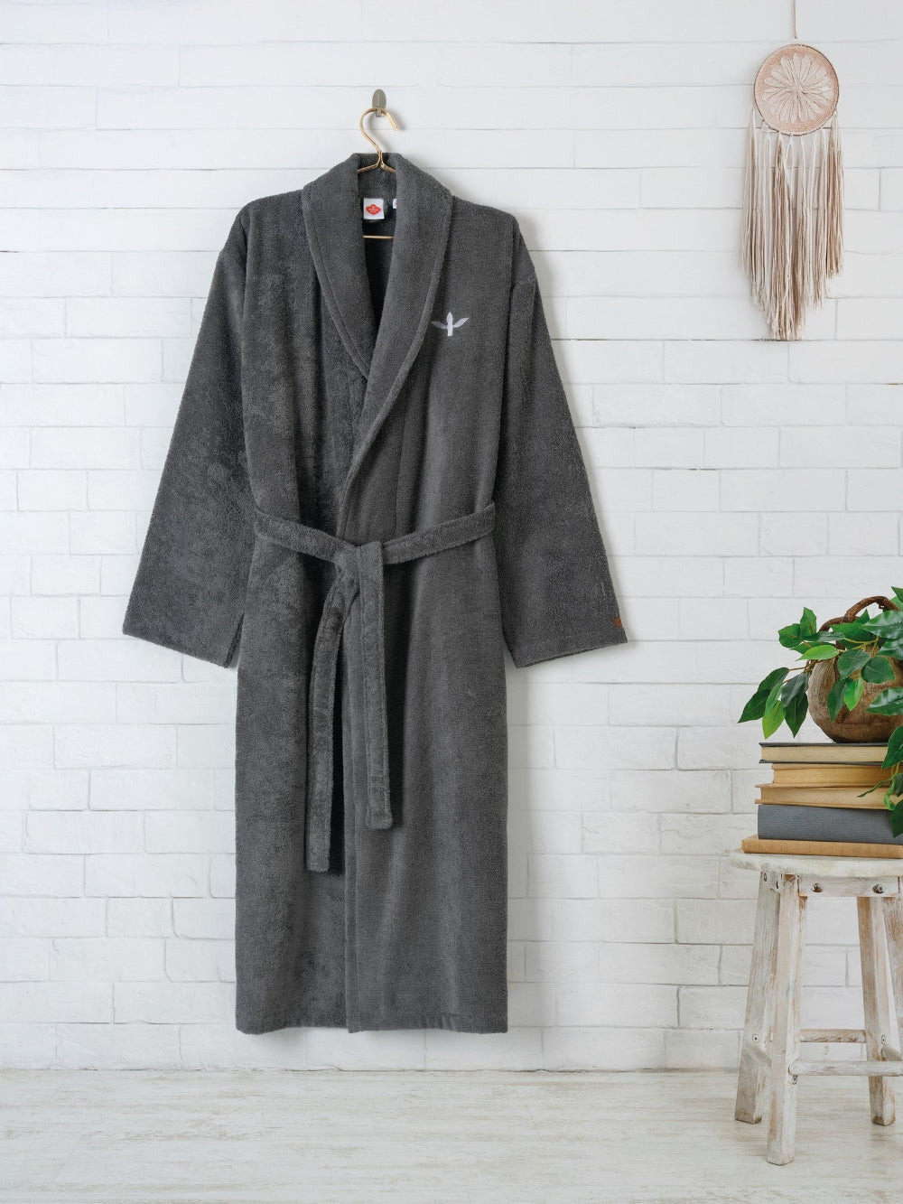 Cotton Box-Wellness Bornoz Zen Antrasit L/XL-Bornoz-1-Milagron.com