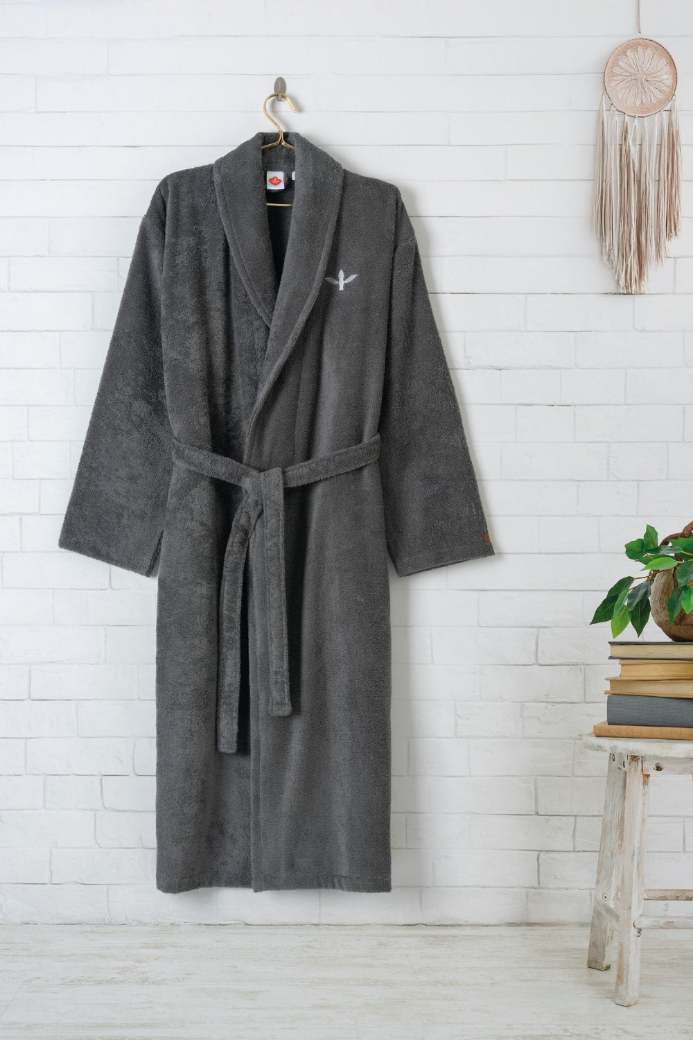 Cotton Box-Wellness Bornoz Zen Antrasit L/Xl-Bornoz-1-Milagron.com