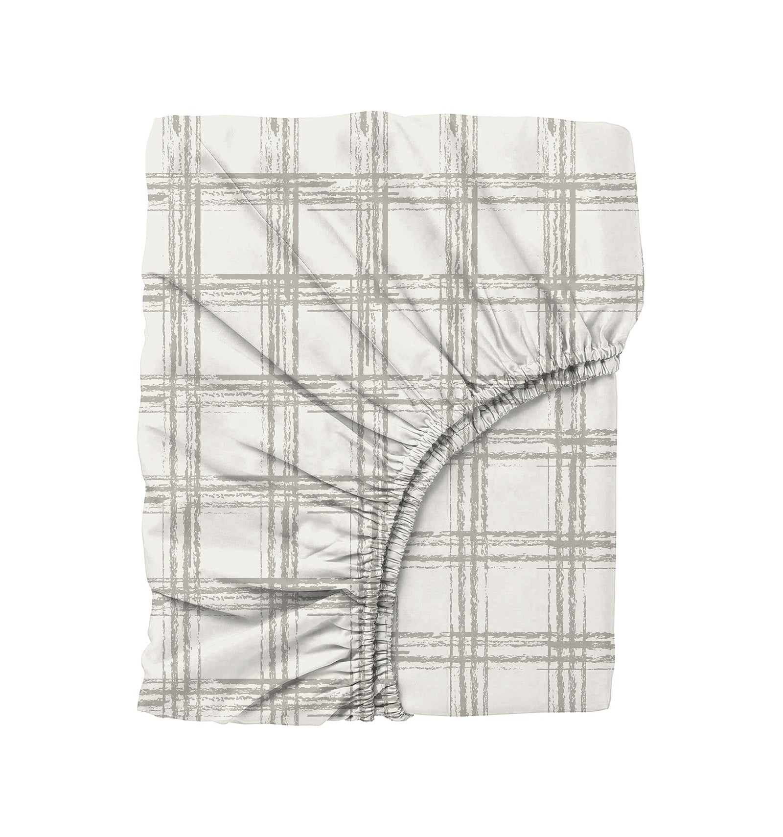 Cozy Home-Cozy Home çift Kişilik Lastikli çarşaflı Nevresim Takımı Ekose Bej-Çift Kişilik Nevresim Takımı-4-Milagron.com