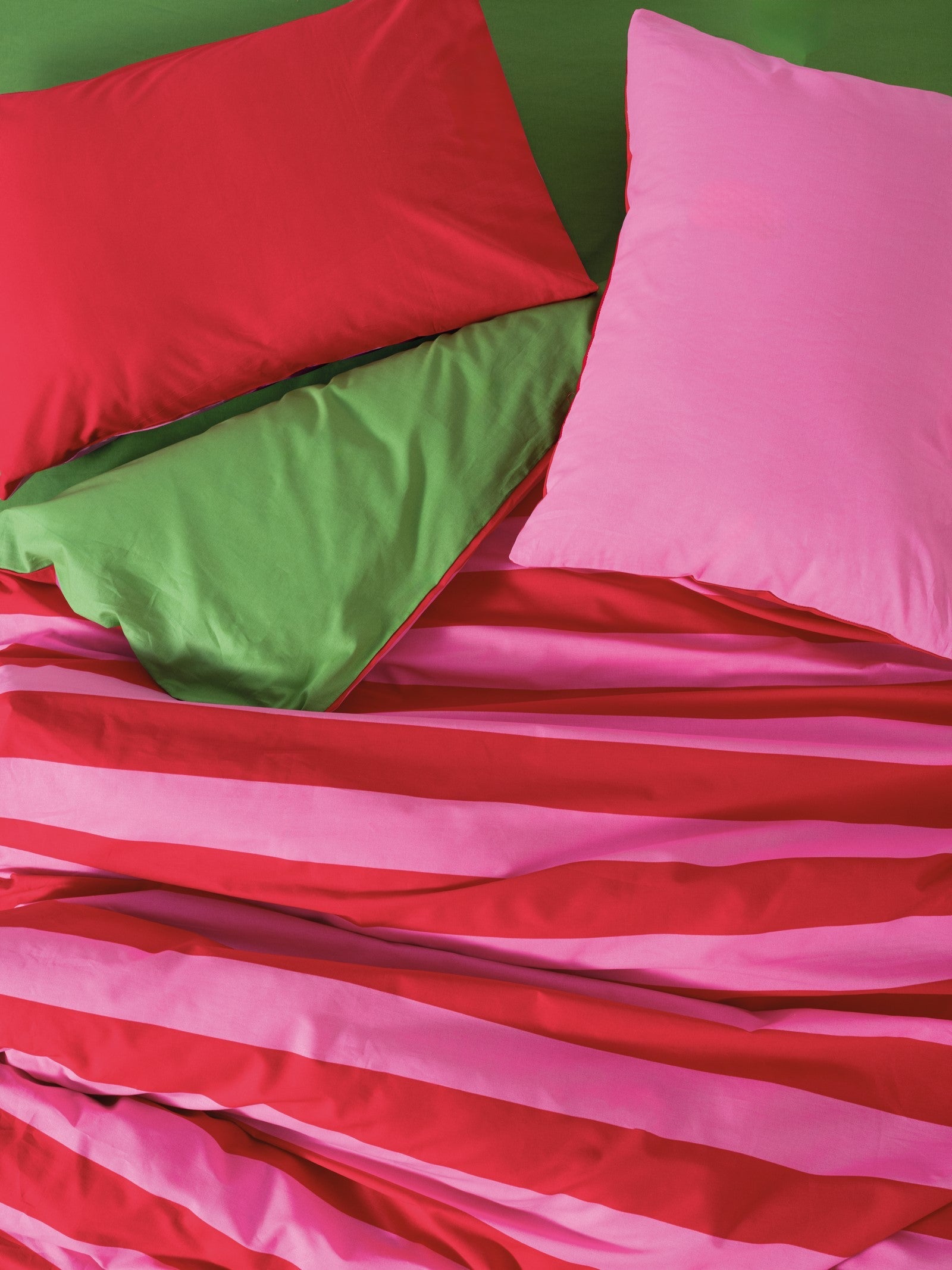 Cozy Home-Popping Colors Çift Kişilik Lastikli Çarşaflı Nevresim Takımı Cherie Yeşil-Nevresim Takımı-4-Milagron.com