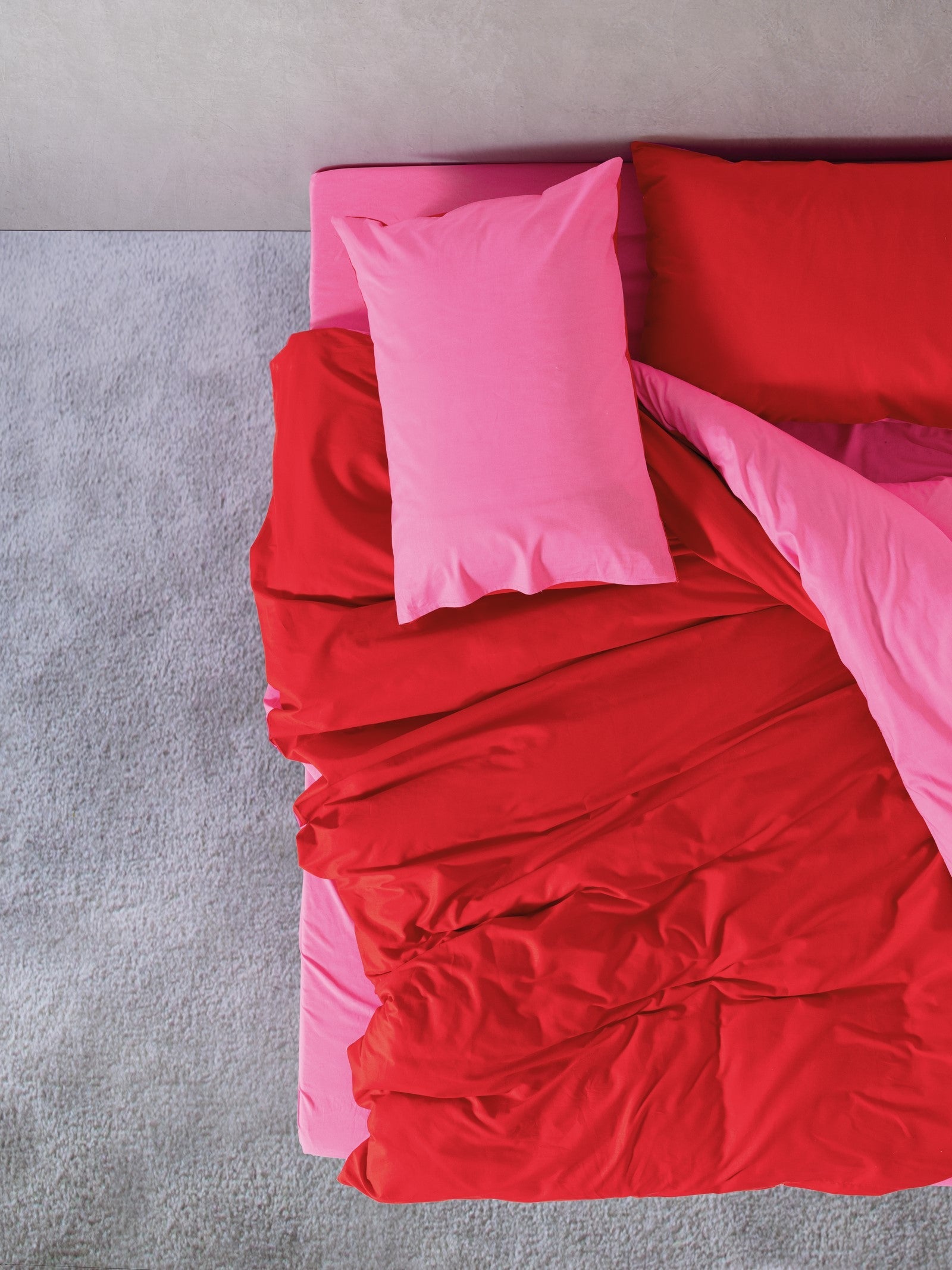 Cozy Home-Popping Colors Çift Kişilik Lastikli Çarşaflı Nevresim Takımı Sage Kırmızı Fuşya-Nevresim Takımı-2-Milagron.com