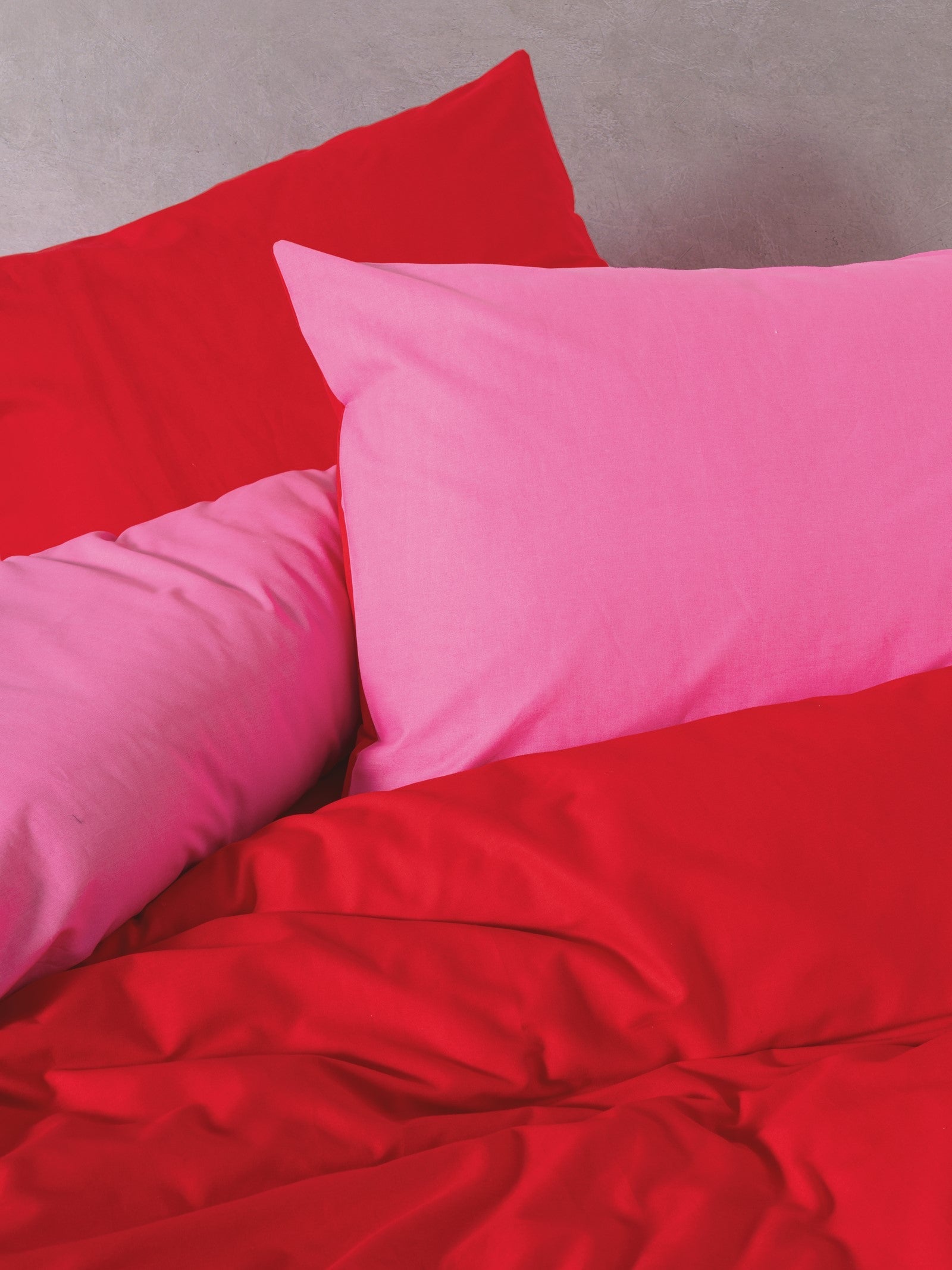 Cozy Home-Popping Colors Çift Kişilik Lastikli Çarşaflı Nevresim Takımı Sage Kırmızı Fuşya-Nevresim Takımı-4-Milagron.com