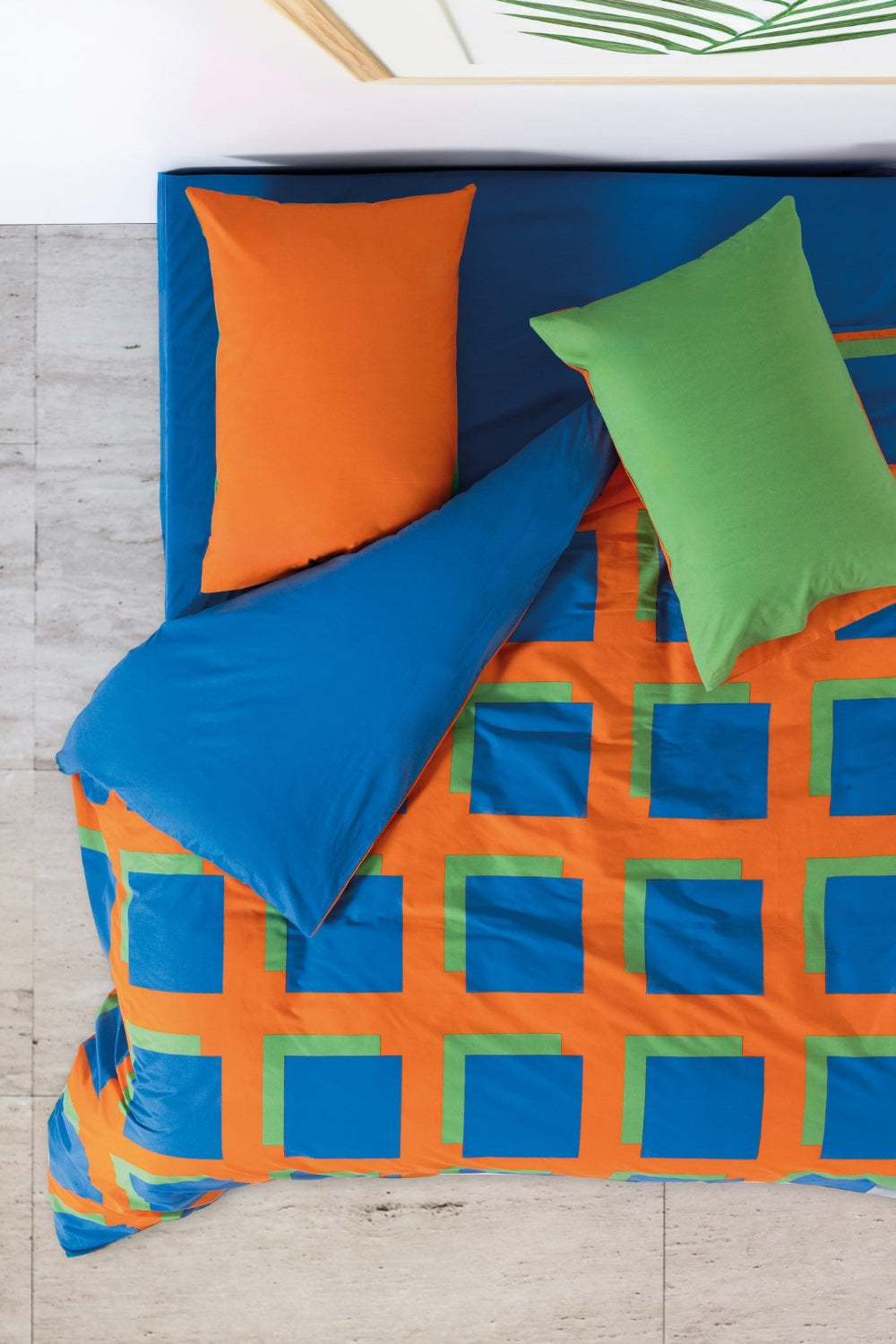 Cozy Home-Popping Colors Çift Kişilik Lastikli Çarşaflı Nevresim Takımı Venus Mavi-Nevresim Takımı-1-Milagron.com