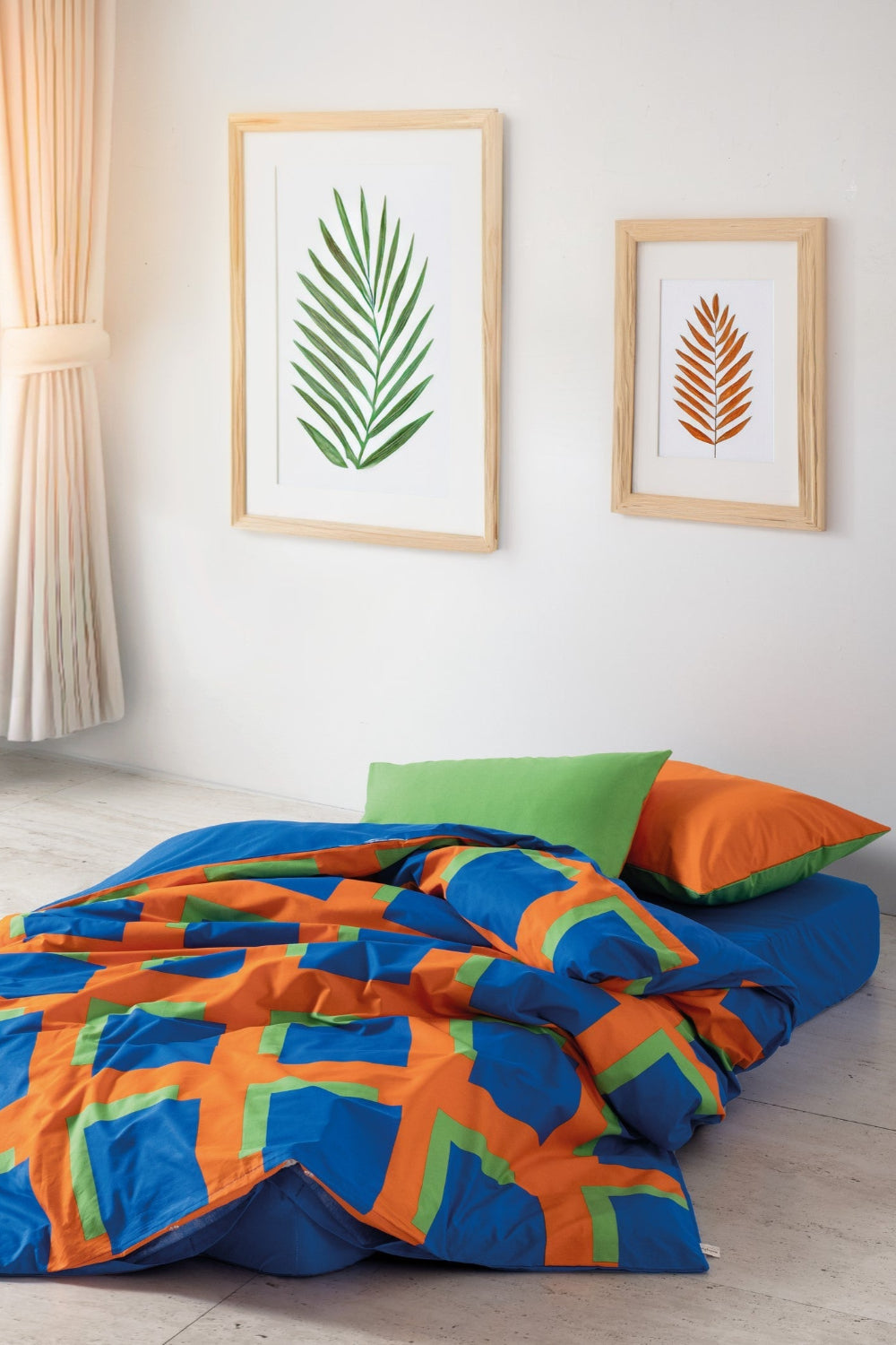 Cozy Home-Cozy Home Popping Colors Tek Kişilik Lastikli çarşaflı Nevresim Takımı Venus Mavi-Tek Kişilik Nevresim Takımı-1-Milagron.com