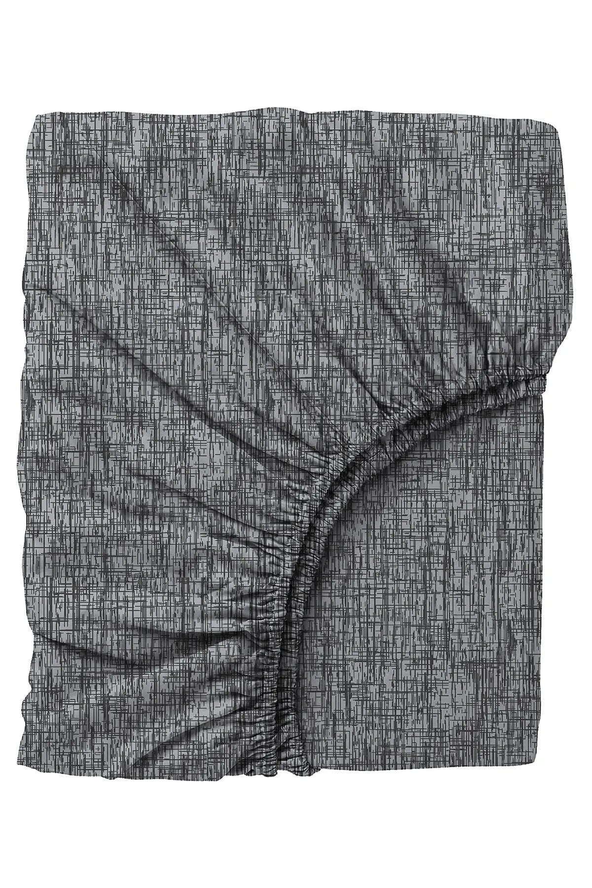 Cozy Home-Cozy Home Tek Kişilik Lastikli çarşaflı Nevresim Takımı Kare Siyah-Tek Kişilik Nevresim Takımı-5-Milagron.com