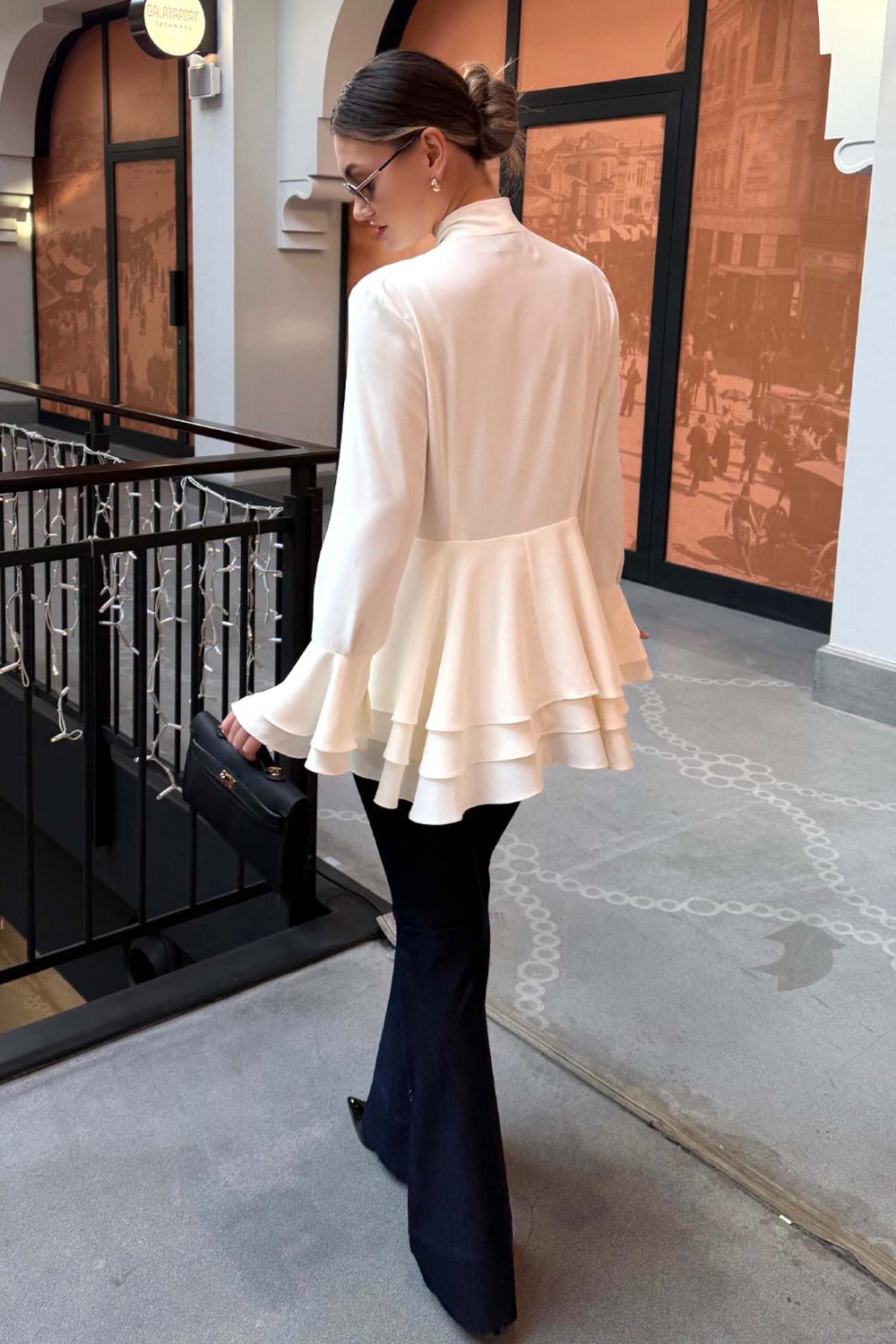 Crescent Line-Dewdrop Gömlek Bluz-Gömlek-11-Milagron.com