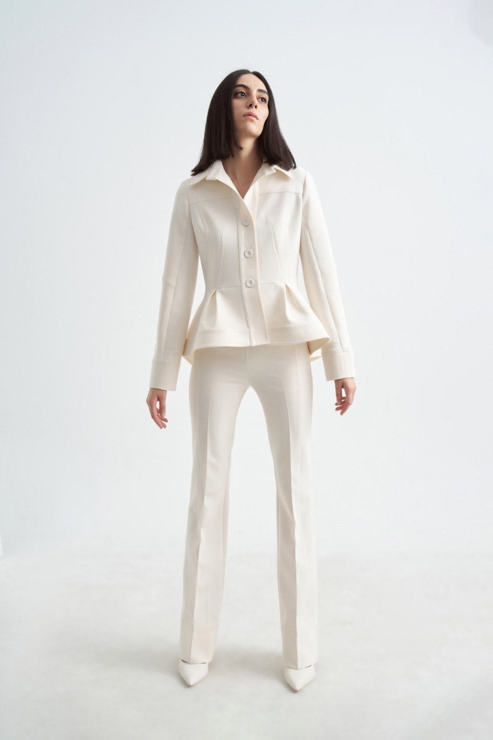 Crescent Line-Elegance Pantolon Krem-Pantolon-3-Milagron.com