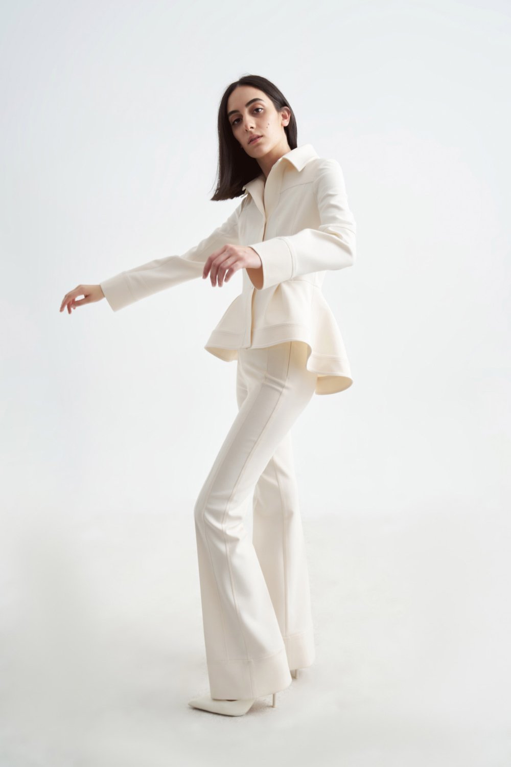 Crescent Line-Elegance Pantolon Krem-Pantolon-9-Milagron.com