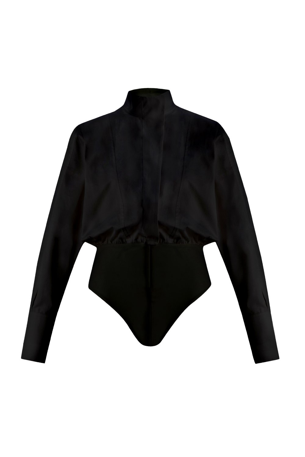 Crescent Line-Grace Gömlek Bodysuit Siyah-Gömlek-1-Milagron.com