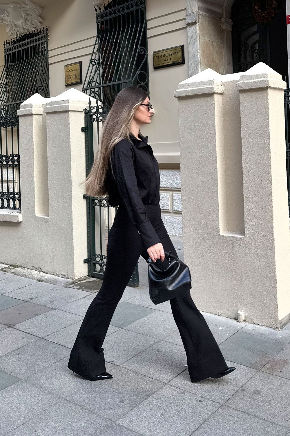 Crescent Line-Grace Gömlek Bodysuit Siyah-Gömlek-2-Milagron.com