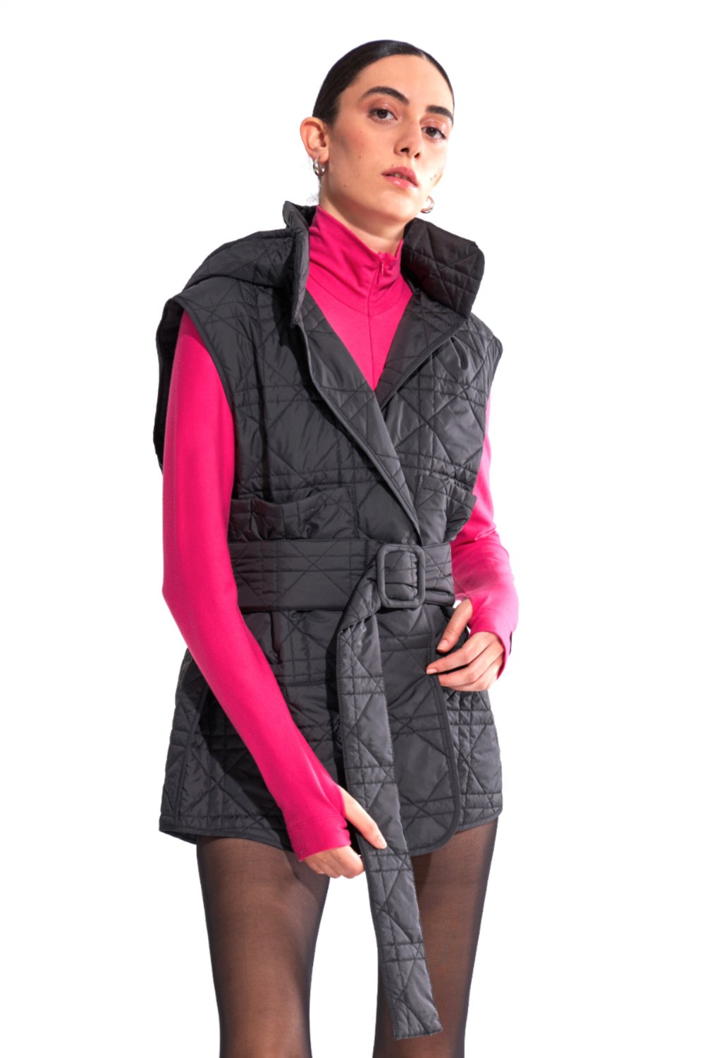 Crescent Line-Shadow Bodysuit Pembe-Bodysuit-1-Milagron.com