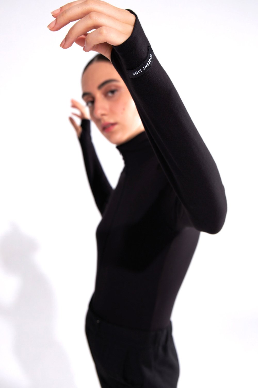 Crescent Line-Shadow Bodysuit Siyah-Bodysuit-5-Milagron.com