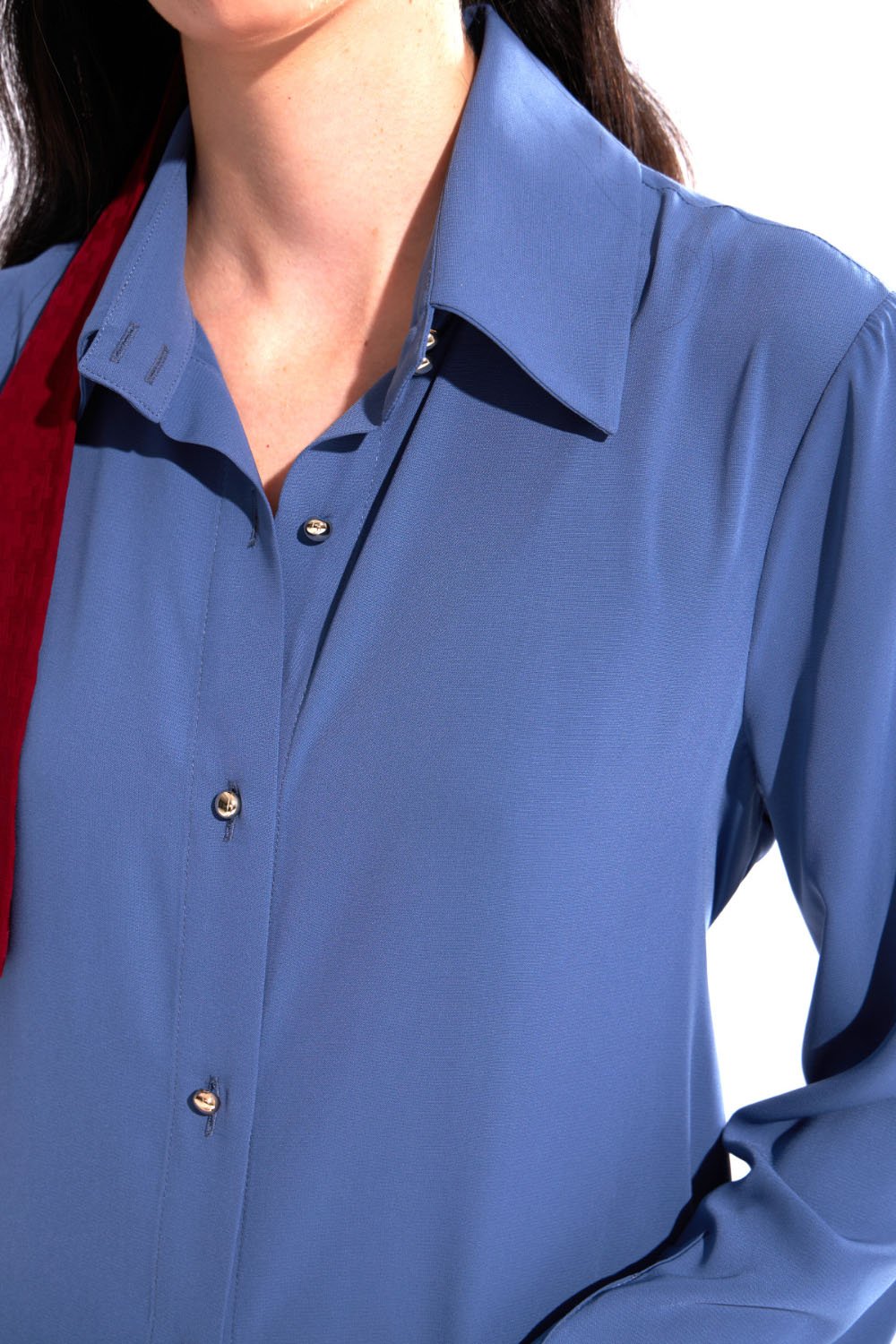 Crescent Line-Tide Gömlek Elbise Mavi-Elbise-4-Milagron.com