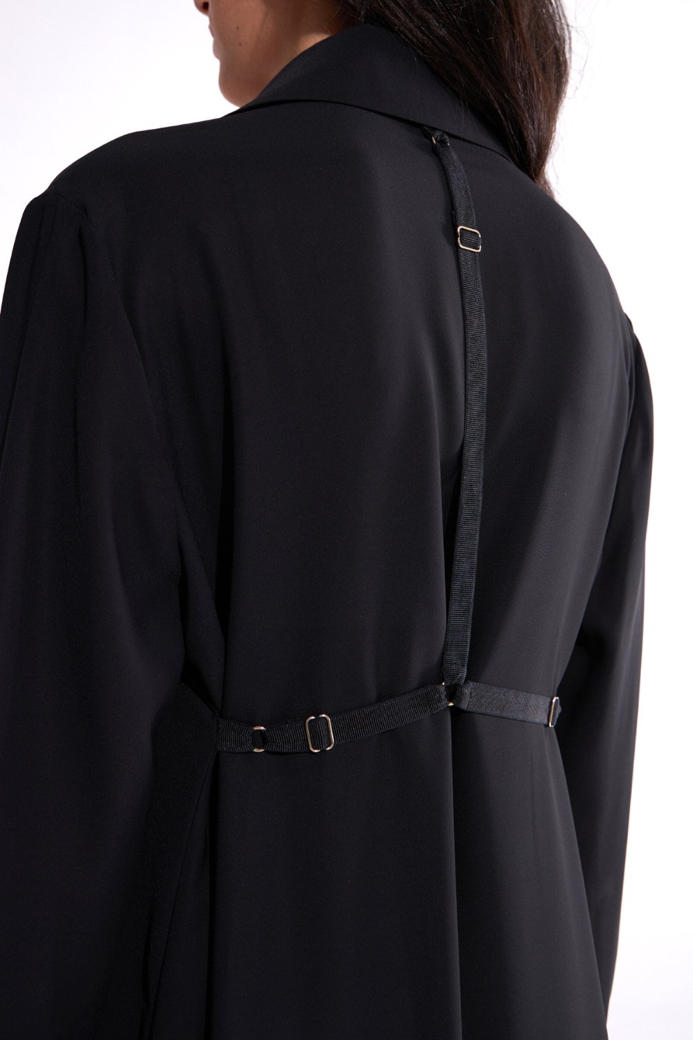 Crescent Line-Tide Gömlek Elbise Siyah-Elbise-6-Milagron.com