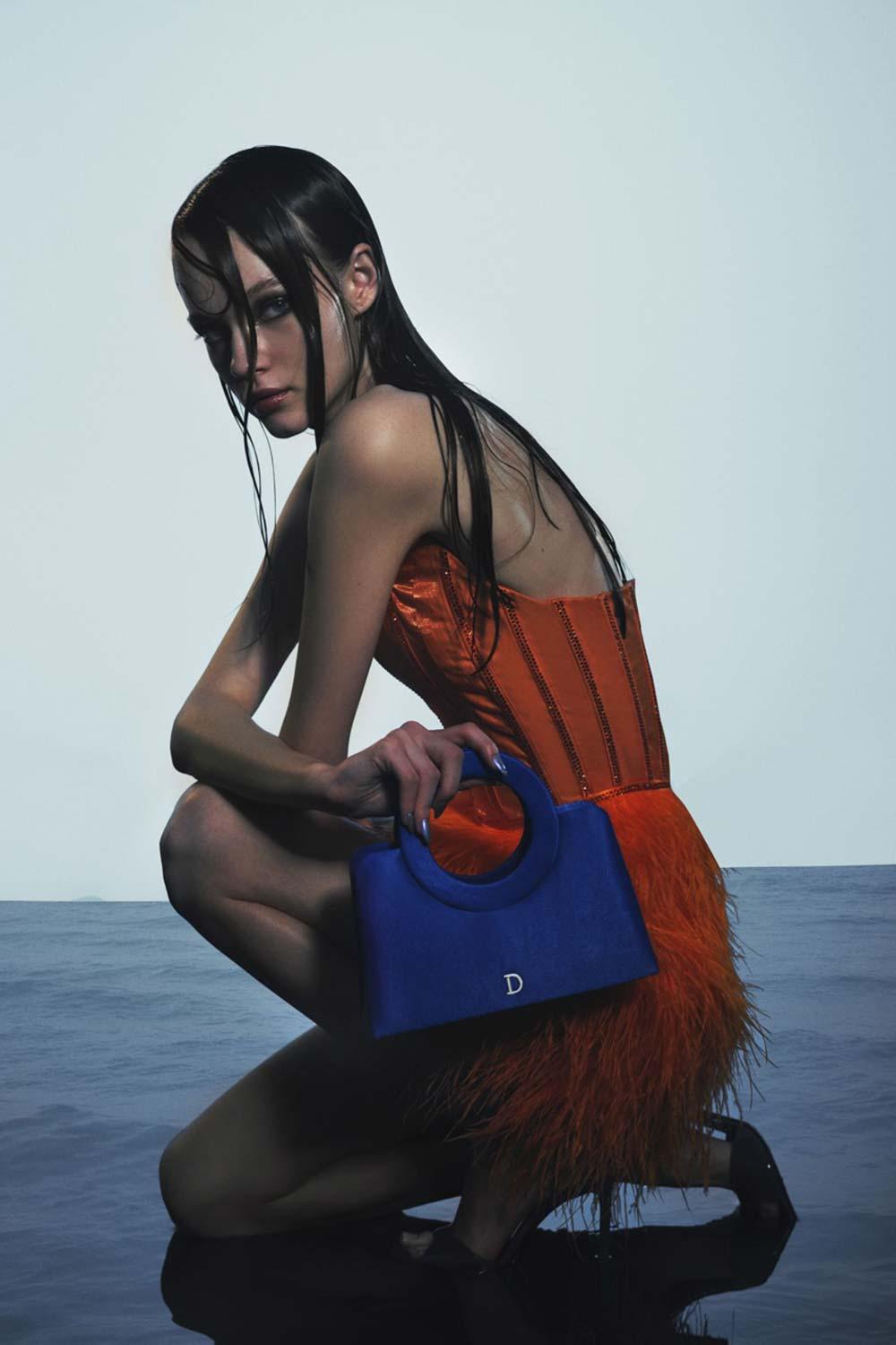 D'Lueur Atelier-Sirius Blue-Omuz Çantası-6-Milagron.com