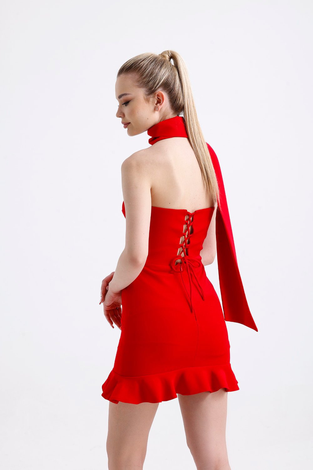 Dainova-Scarlet Kırmızı Elbise-Elbise-5-Milagron.com