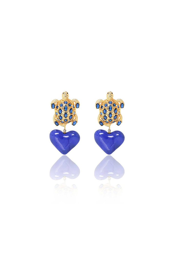 Damla Kalender-Caretta With Heart Earrings-Küpe-1-Milagron.com