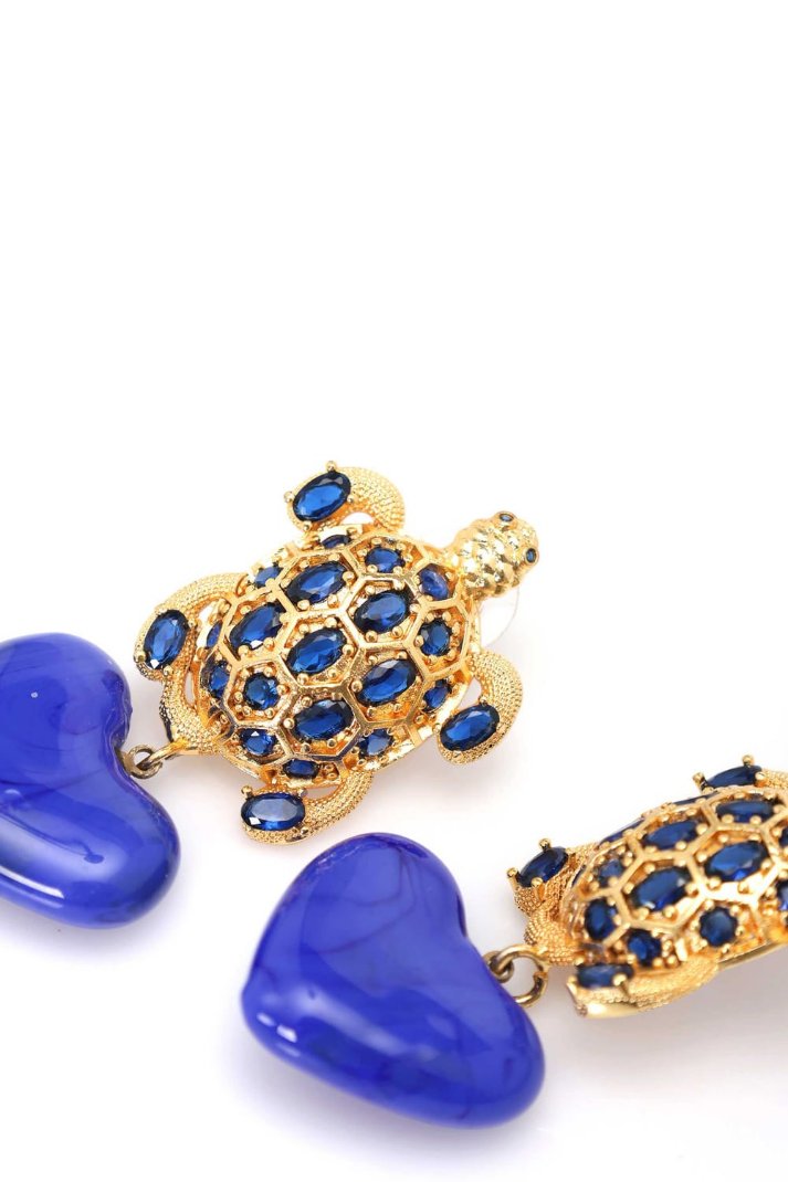 Damla Kalender-Caretta With Heart Earrings-Küpe-3-Milagron.com