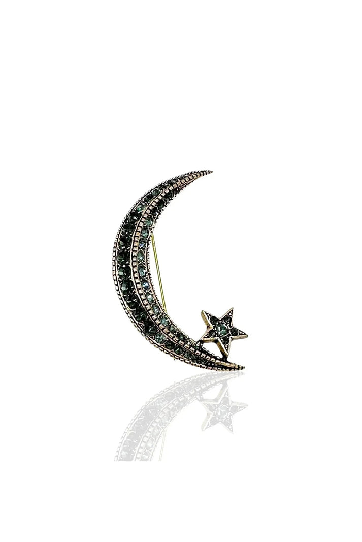Damla Kalender-Crescent Brooch-Broş-1-Milagron.com