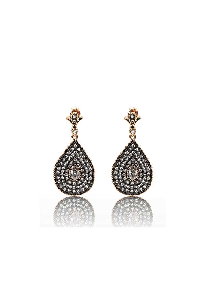 Damla Kalender-Diamant Drop Earrings-Küpe-1-Milagron.com