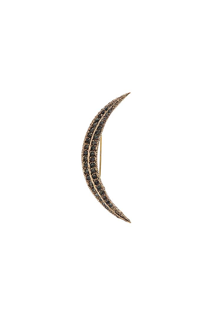 Damla Kalender-Diamond Crescent Brooch Medium-Broş-1-Milagron.com