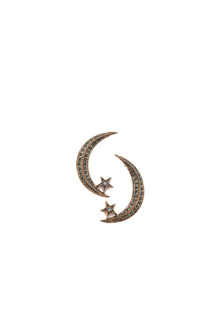 Damla Kalender-Diamond Crescent Earrings-Küpe-2-Milagron.com