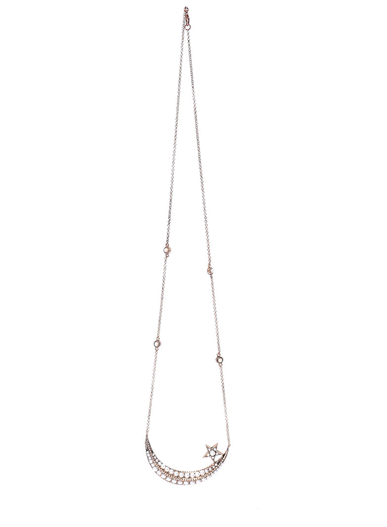 Damla Kalender-Diamond Crescent Necklace-Kolye-5-Milagron.com