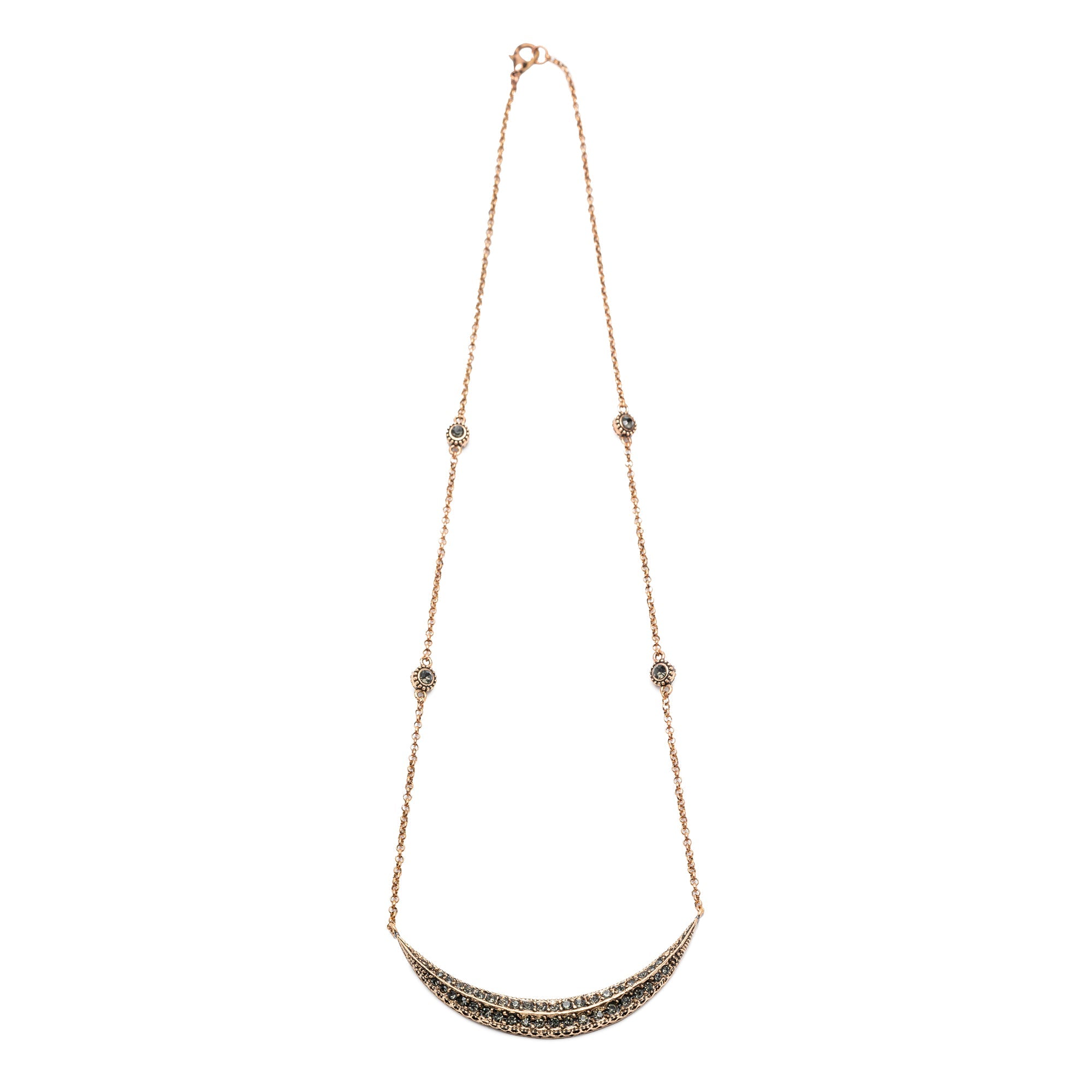 Damla Kalender-Diamond Crescent Necklace Medium-Kolye-2-Milagron.com