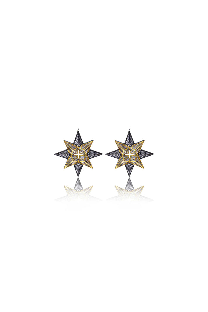 Damla Kalender-Etoile Earrings-Küpe-1-Milagron.com