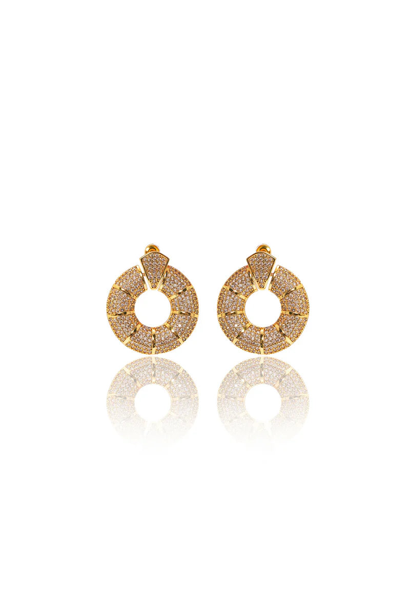 Damla Kalender-Gold Circle Earrings-Küpe-1-Milagron.com