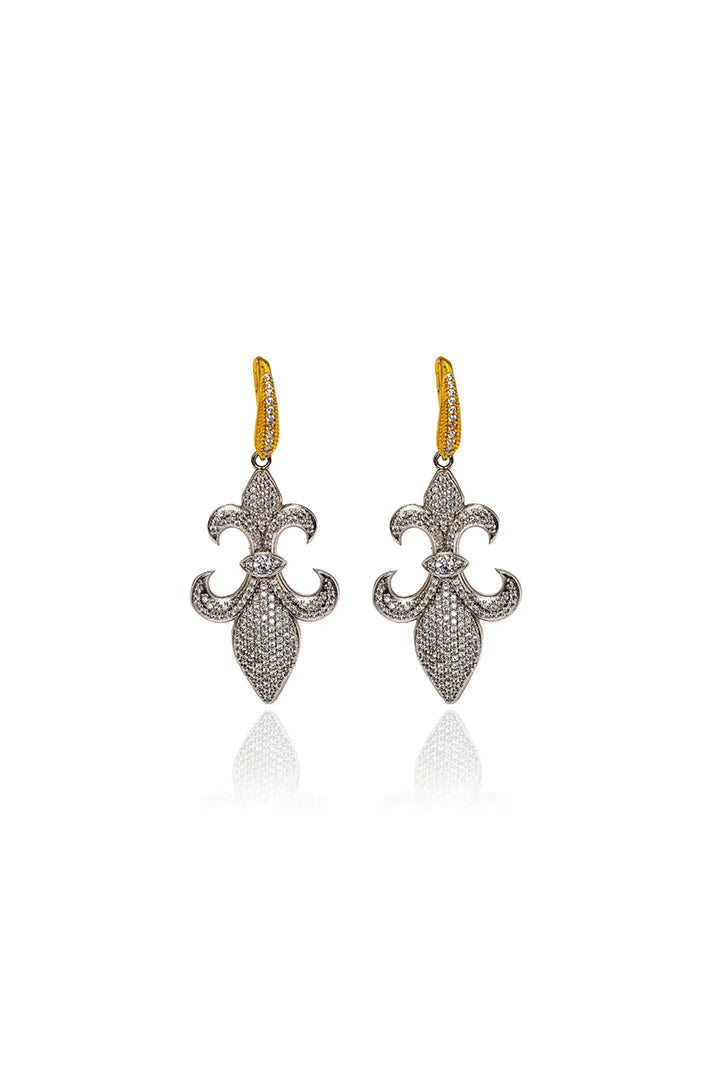 Damla Kalender-Golden Fleur De Lis Earrings-Küpe-3-Milagron.com