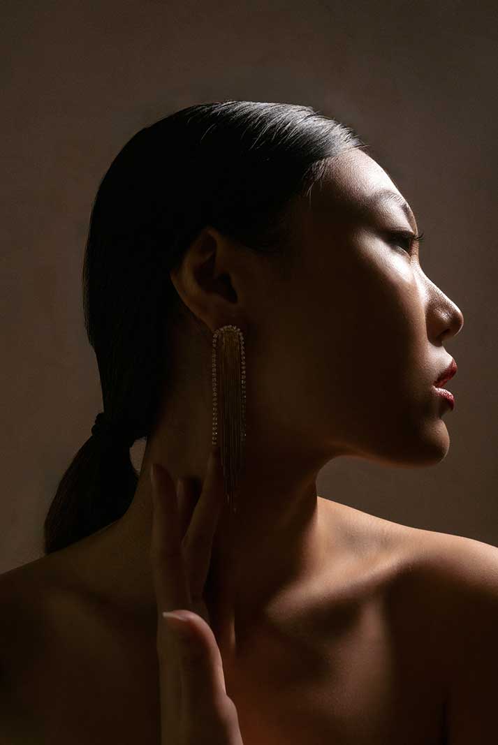 Damla Kalender-Golden Rain Earrings-Küpe-4-Milagron.com