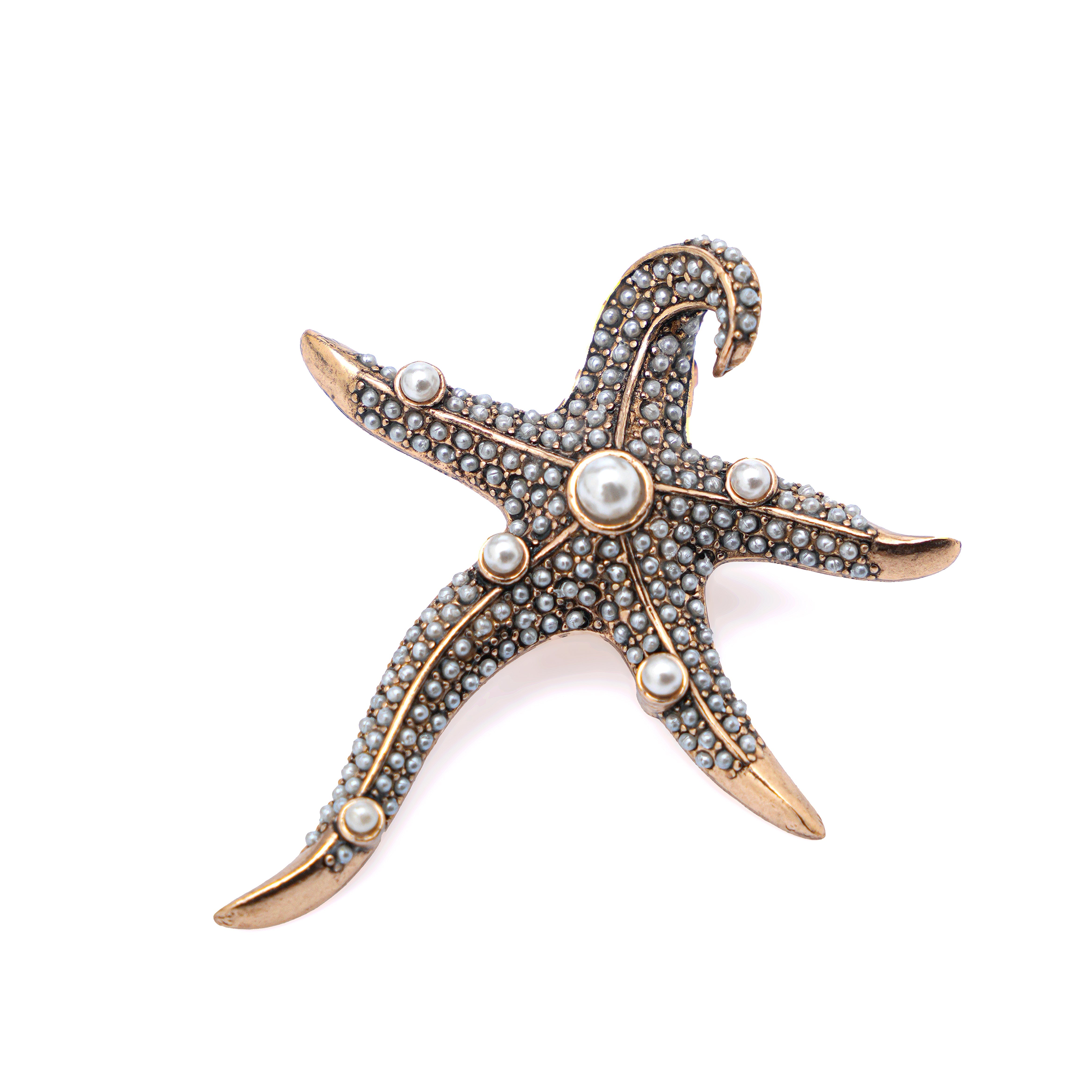 Damla Kalender-Pearly Starfish Earrings-3-Milagron.com