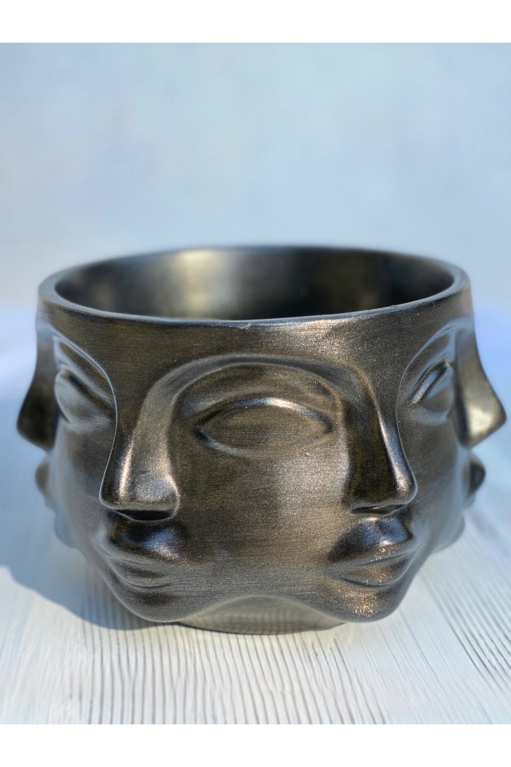 Dea'rt İstanbul-Adler Saksı Metalik Siyah-Dekoratif Saksı-1-Milagron.com