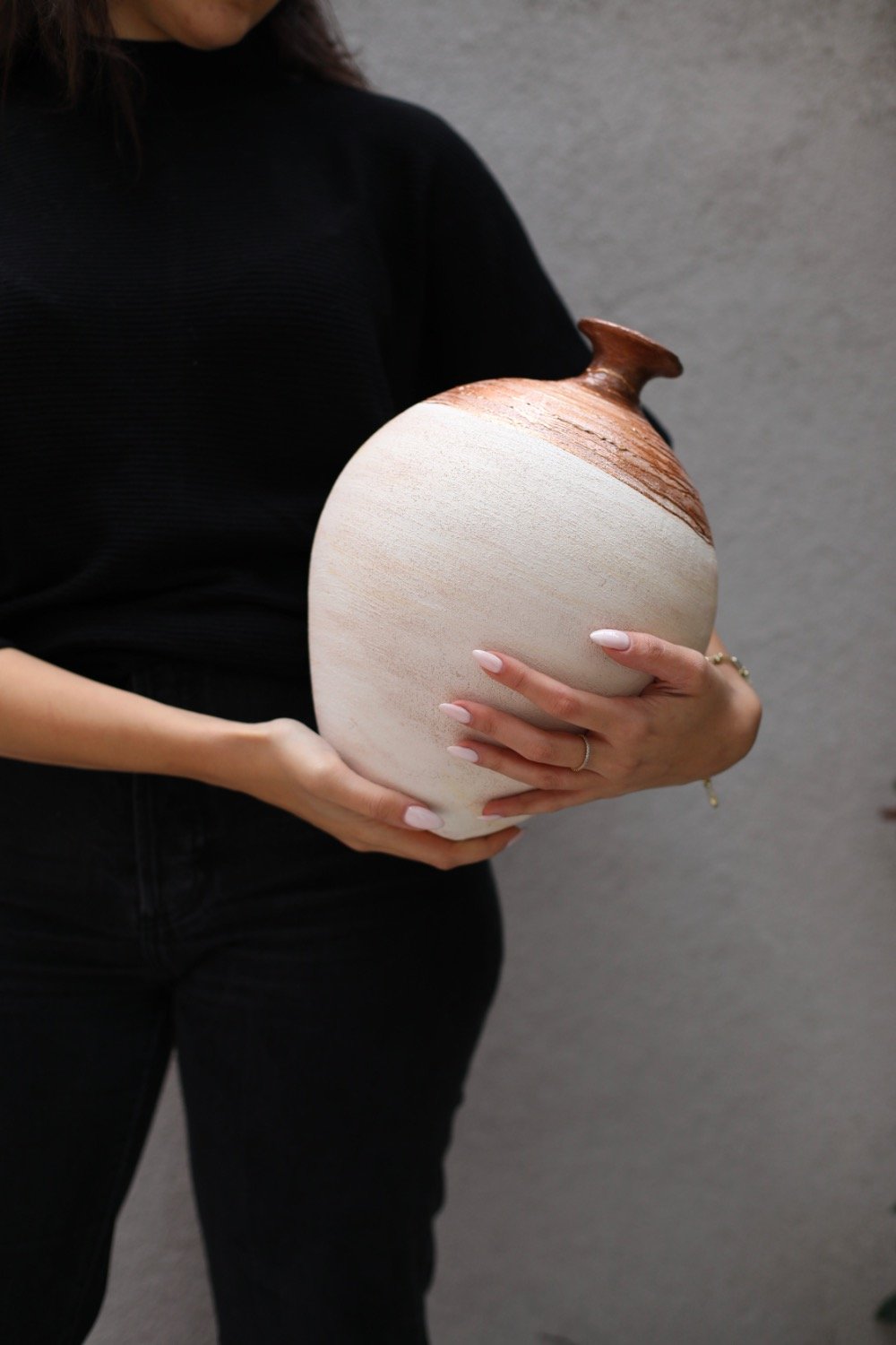 Dea'rt İstanbul-Bohem Seri Bakır Detaylı Tombul Büyük Vazo-Vazo-1-Milagron.com